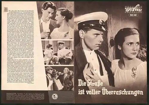 Filmprogramm PFP Nr. 92 /58, Die Strasse ist voller Überraschungen, L. Charitonow, W. Larionow, Regie: Sergej Sideljow