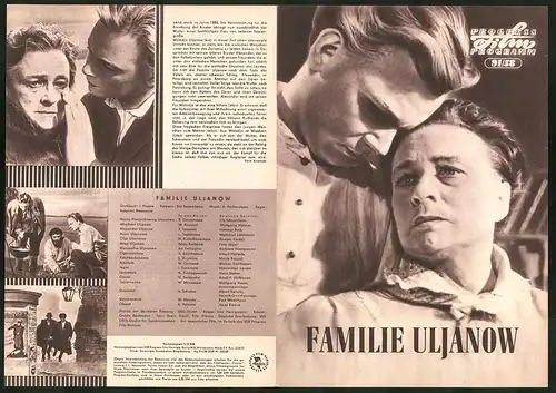 Filmprogramm PFP Nr. 91 /58, Familie Uljanow, S. Giazintowa, W. Korowin, Regie: Valentin Newsorow