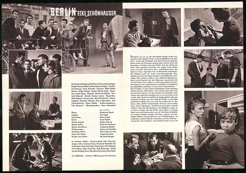 Filmprogramm PFP Nr. 75 /57, Berlin Ecke Schönhauser..., Ekkehard Schall, Ilse Pagé, Regie: Gerhard Klein