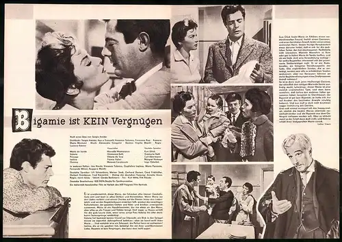 Filmprogramm PFP Nr. 72 /57, Bigamie ist kein Vergnügen, Marcello Mastroianni, Giovanna Ralli, Regie: Luciano Emmer