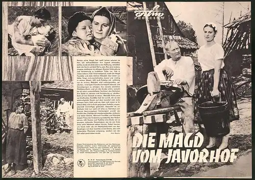 Filmprogramm PFP Nr. 69 /57, Die Magd vom Javorhof, Gustav Hilmer, Nina Jirankova, Regie: Vladimir Vlcek
