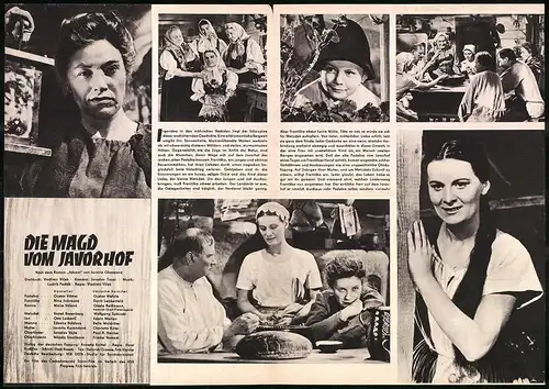 Filmprogramm PFP Nr. 69 /57, Die Magd vom Javorhof, Gustav Hilmer, Nina Jirankova, Regie: Vladimir Vlcek