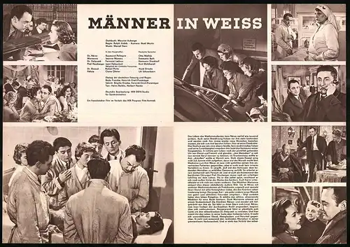 Filmprogramm PFP Nr. 65 /57, Männer in weiss, Raymond Pellegrin, Jeanne Moreau, Regie: Ralph Habib