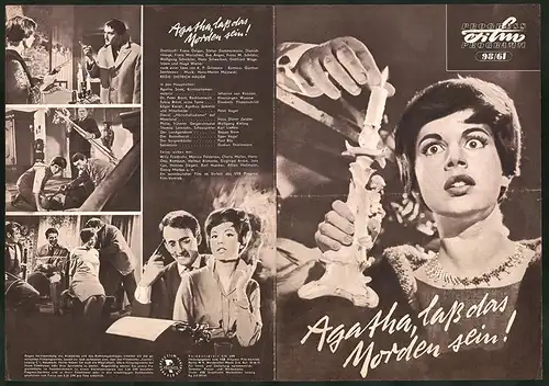 Filmprogramm PFP Nr. 98 /61, Agatha, lass das Morden sein, Peter Vogel, Klausjürgen Wussow, Regie Dietrich Haugk