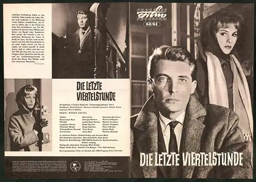 Filmprogramm PFP Nr. 68 /63, Die letze Viertelstunde, Georges Riviére, René Havard, Yvon Sarry, Regie Roger Saltel