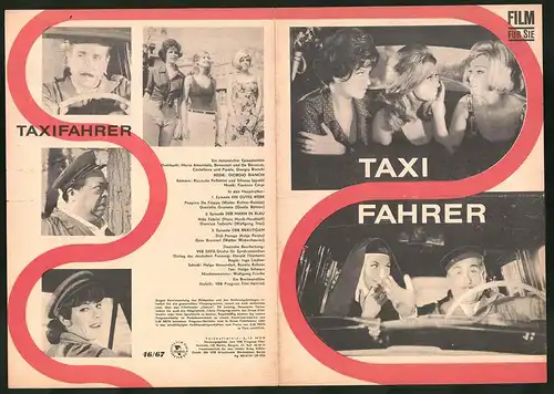 Filmprogramm FFS, Nr. 46 /67, Taxifahrer, Peppino de Filippo, Aldo Fabrizi, Regie Giogio Bianchi