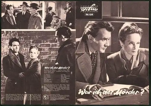 Filmprogramm PFP Nr. 96 /60, War ich der Mörder, John Mills, Joan Greenwood, Regie Roy Baker