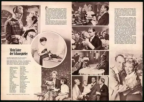 Filmprogramm PFP Nr. 95 /57, Mein Vater der Schauspieler, O. W. Fischer, Hilde Krahl, Evi Kent, Regie Robert Siodmak