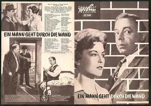 Filmprogramm PFP Nr. 55 /60, Ein Mann geht durch die Wand, Anita von Ow, Hein Rührmann, Regie Ladislao Vajda