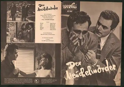 Filmprogramm PFP Nr. 17 /61, Der Meuchelmörder, Sergio Fantoni, Alberto Lupo, Belinda Lee, Regie Damiano Damiani