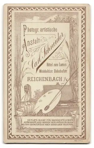 Fotografie Carl Schmidt, Reichenbach i. V., Weinholdstr., hübsche Dame in Tracht beim Fotograf