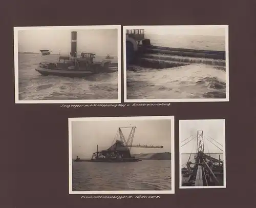 Fotoalbum mit 161 Fotografien Studienreise T.H. Stuttgart 1931, Zechen Kohlebau Brückenbau Schiffshebewerk Kettenbagger