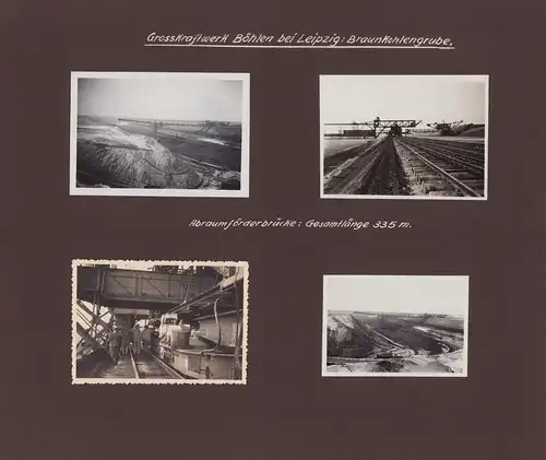 Fotoalbum mit 161 Fotografien Studienreise T.H. Stuttgart 1931, Zechen Kohlebau Brückenbau Schiffshebewerk Kettenbagger