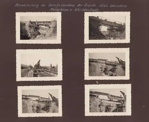 Fotoalbum mit 161 Fotografien Studienreise T.H. Stuttgart 1931, Zechen Kohlebau Brückenbau Schiffshebewerk Kettenbagger