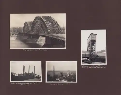 Fotoalbum mit 161 Fotografien Studienreise T.H. Stuttgart 1931, Zechen Kohlebau Brückenbau Schiffshebewerk Kettenbagger