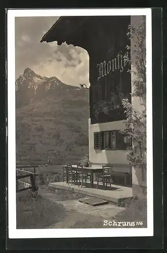 AK Schruns, Gasthaus gegen Berggipfel