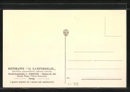 AK Firenze, Ristorante Il Campidoglio, Via del Campidoglio 4