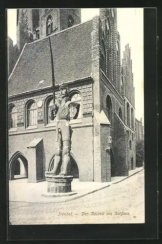 AK Stendal, Der Roland am Rathaus