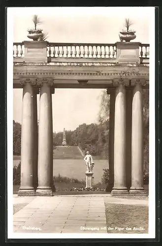 AK Rheinsberg, Säulengang mit der Figur des Apollo