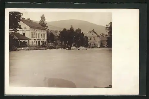 AK Dessendorf, Dammbruch 1916, Hochwasser