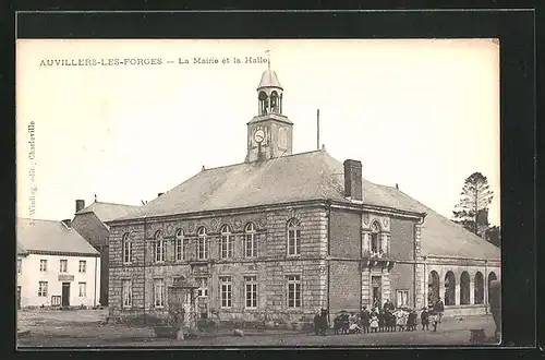 AK Auvillers-les-Forges, La Mairie et la Halle