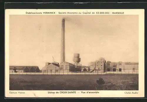 AK Marseille, Etablissements Verminck, Usines de Croix-Sante, Vue d'ensemble