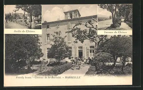 AK Marseille, Château de St-Barnabé, Jardin du Château, Terrasse du Château