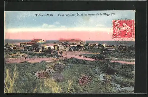 AK Fos-sur-Mer, Panorama des Établissements de la Plage