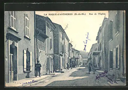 AK La Roque-d`Antheron, Rue de l`Eglise, Strassenpartie