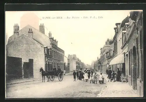 AK St-Pol-sur-Mer, Rue Pasteur, Strassenpartie