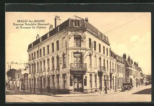 AK Malo-les-Bains, Aveneu Adolphe Geeraert et Avenue du Casino