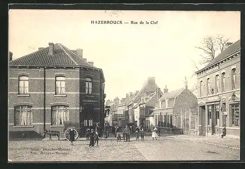 AK Hazebrouck, Rue de la Clef, Strassenpartie