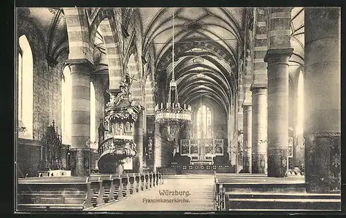 AK Würzburg, Franziskanerkirche, Inneres