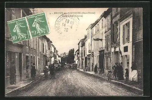AK Brioux-sur-Boutonne, Grande Rue, Strassenpartie