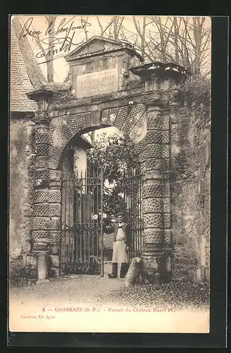 AK Coarraze, Portail du Château Henri IV.