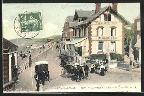 AK Villers-sur-Mer, Hôtel des Herbages et la Route de Trouville