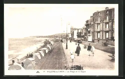 AK Villers-sur-Mer, La Plage et la Digue