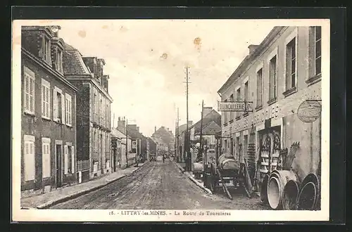 AK Littry-les-Mines, La Route de Tournières