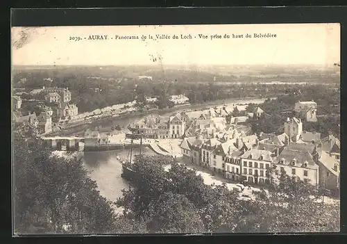 AK Auray, Panorama de la Vallée du Loch - Vue prise du haut du Belvédère