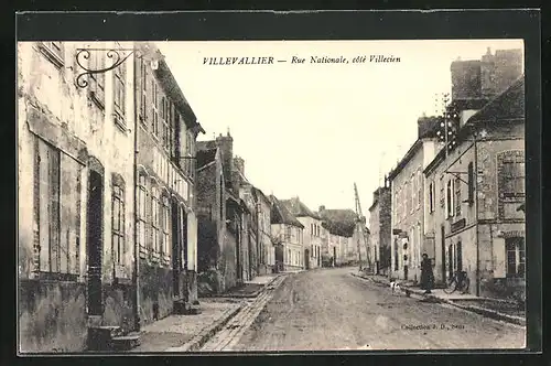 AK Villevallier, Rue Nationale, côté Villecien