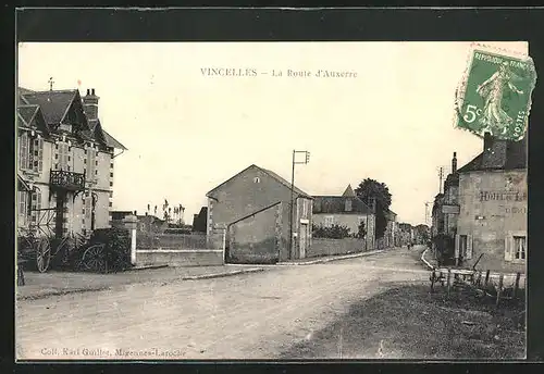 AK Vincelles, La route d` Auxerre