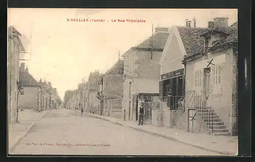 AK Vincelles, La Rue Principale