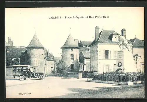 AK Chablis, Place Lafayette et Rue Porte Noel