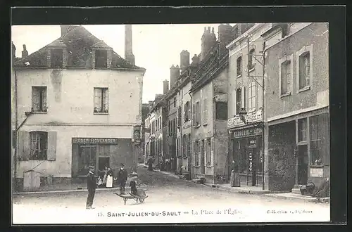 AK Saint-Julien-du-Sault, La Place de l`Eglise