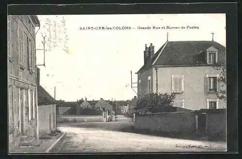 AK Saint-Cyr-les-Colons, Grande Rue et Bureau de Postes