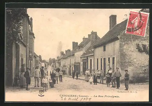 AK Cerisiers, La Rue Principale, Strassenpartie