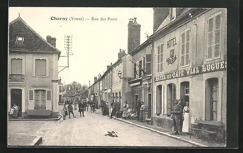 AK Charny, Rue des Ponts, Strassenpartie