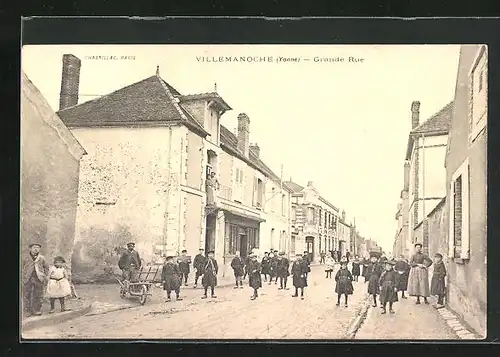 AK Villemanoche, Grande Rue, Strassenpartie