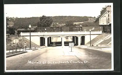 Foto-AK Binghampton, NY, Murray Street Underpass to Clinton Street