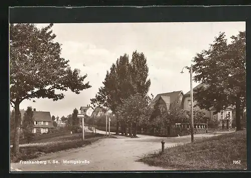 AK Frankenberg i. Sa., Mettingerstrasse mit Ortsansicht
